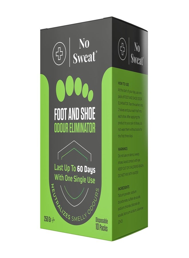 No Sweat Foot And Shoe Odour Eliminator Powder - Lasts Up To 60 With One Single Use - Salty Structure - No Need Mix With Water - Neutralizes Smelly Odours - No Mess -1 Box X10 Sachets - Image 5